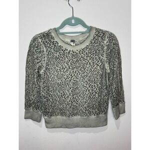 Free People We the Free Green Distressed Sweatshirt Holes Sz XS 100% Cotton